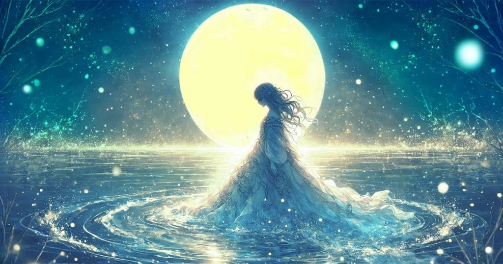 ルーン占いで「完成と霊性」を象徴するラーグまたはラグズのイメージ画像