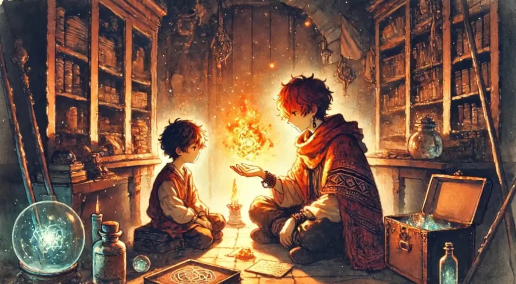 ルーン占いで「火と洞察」を象徴するケンまたはケナズのイメージ画像１